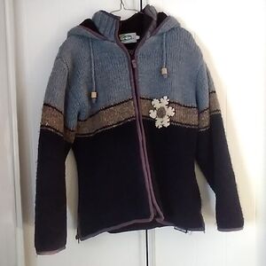 Women's Blue and Black Bomber Jacket